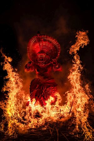 Theyyam leap through flames, channeling sacred energies - euppy